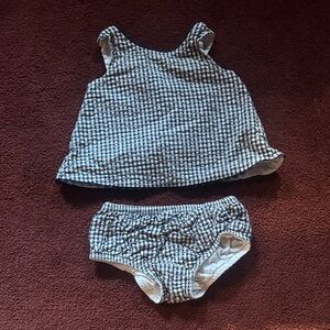 Charming Checkered Kids' Set with Diaper Cover
